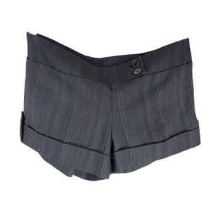 Valia Pinstripe y2k Shorts W/S Black Excellent Cuffed Low Rise 12-0098A-02 LN